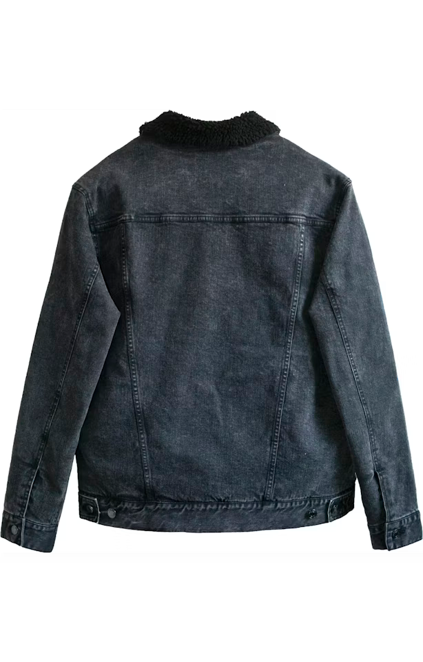 Hyphenated Love Sherpa Denim Jacket - Embroidered