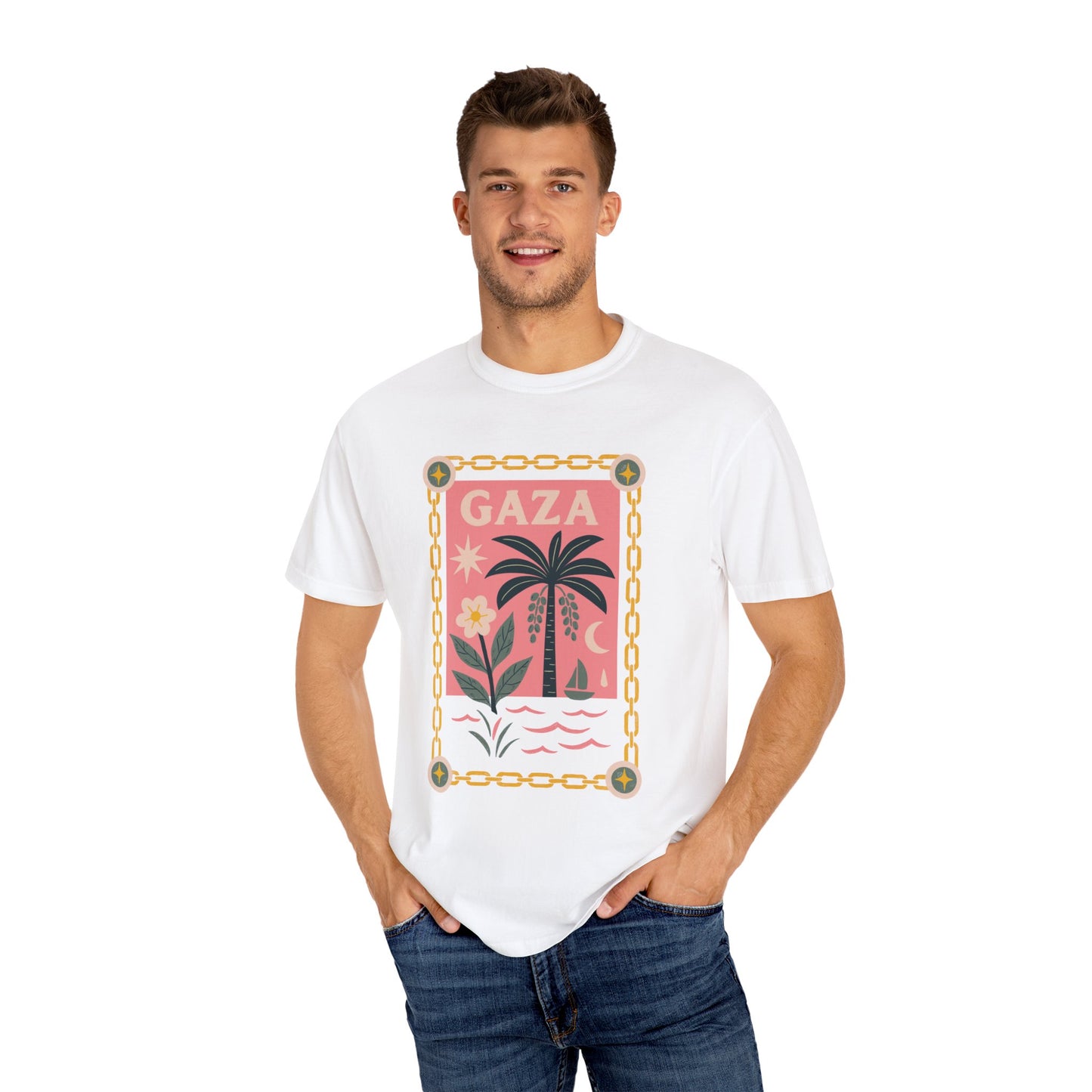 Gaza Break the Chains Cotton Tee - Front Print