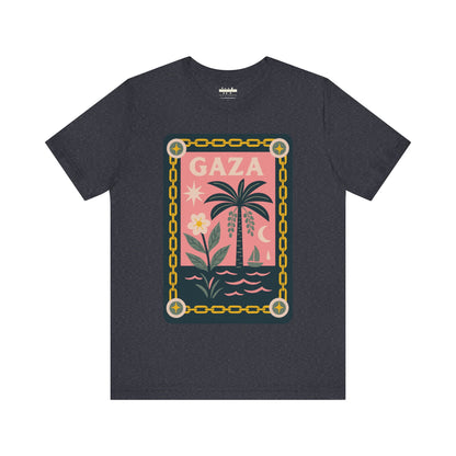 Gaza 'Break the Chains' Cotton Tee - Navy Artwork
