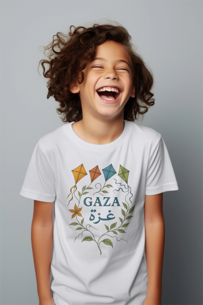 Flying Kites Over Gaza Kids Tee | UPF 50+ • Vegan