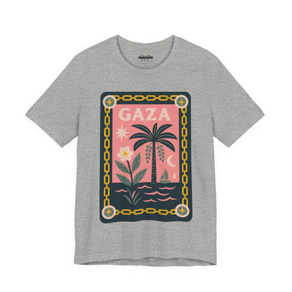 Gaza 'Break the Chains' Cotton Tee - Navy Artwork