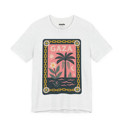 Gaza 'Break the Chains' Cotton Tee - Navy Artwork