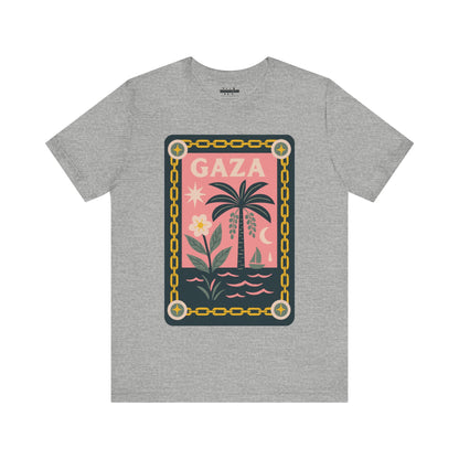Gaza 'Break the Chains' Cotton Tee - Navy Artwork