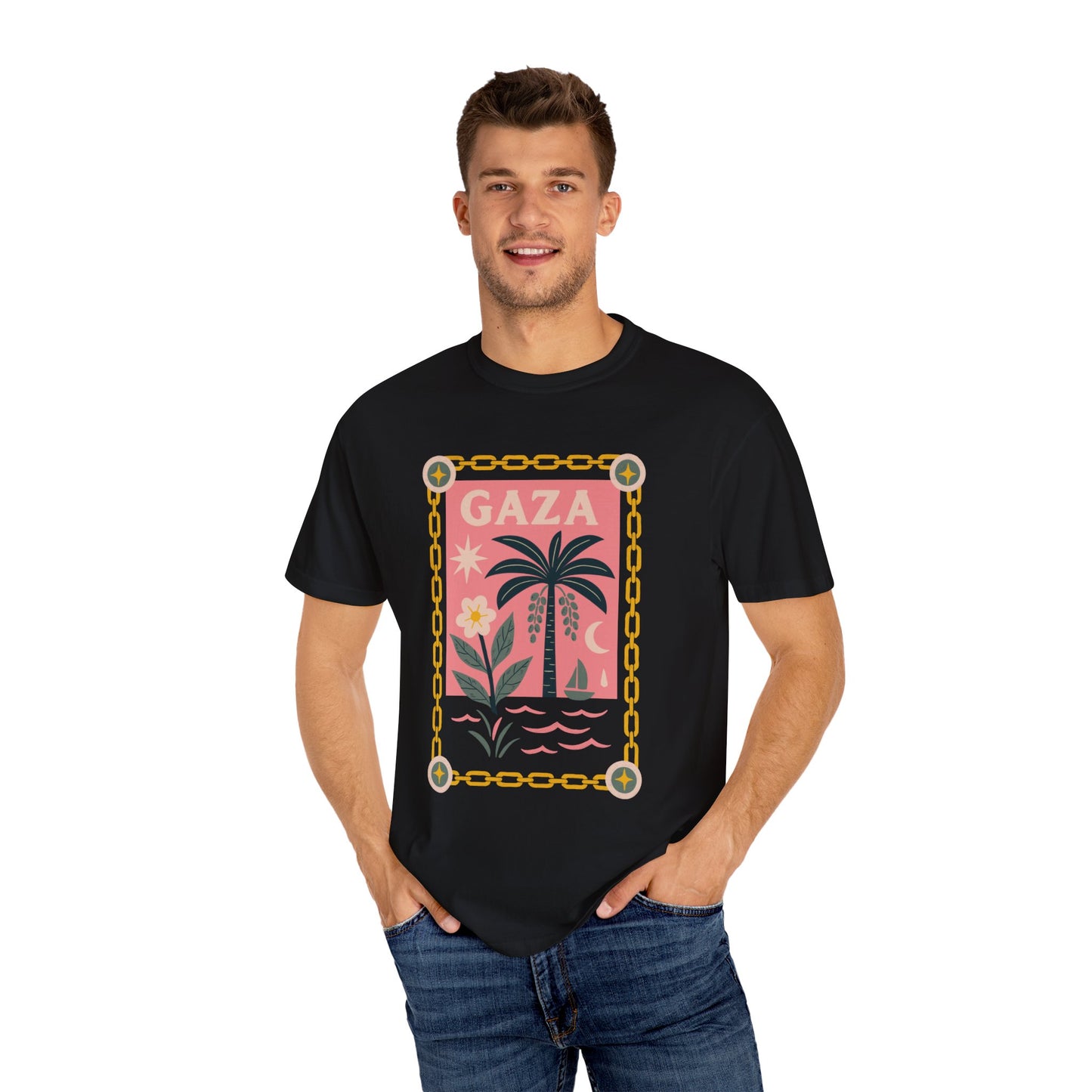 Gaza Break the Chains Cotton Tee - Front Print