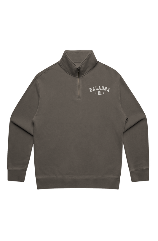 BALADNA Men's Relax Faded Quoter Zip Sweater
