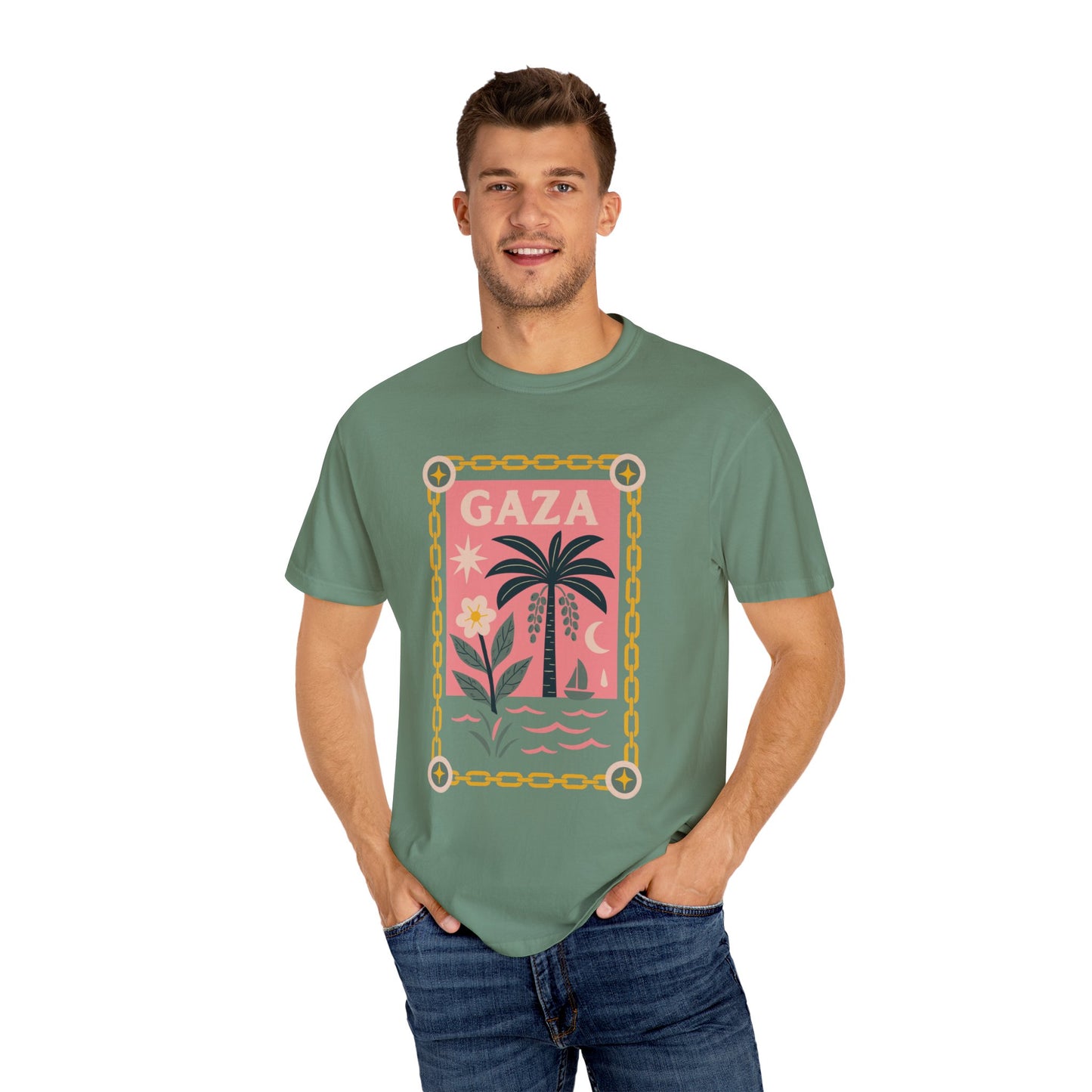 Gaza Break the Chains Cotton Tee - Front Print