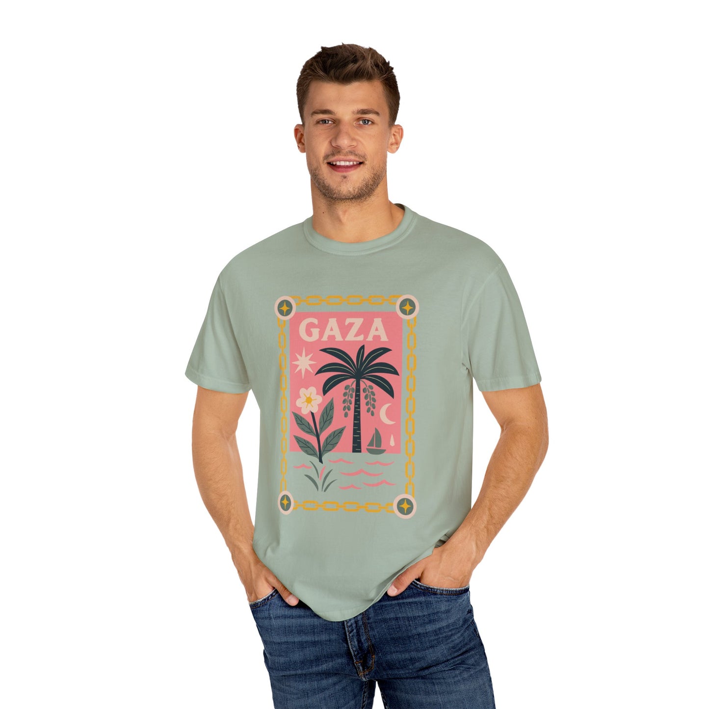 Gaza Break the Chains Cotton Tee - Front Print