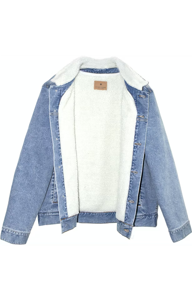 Hyphenated Love Sherpa Denim Jacket - Embroidered